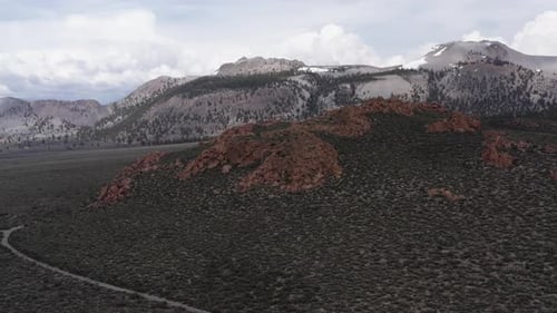 Mountains and Rural Landscape Aerial View