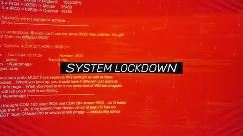 Verrouillage du système sur l'écran d'arrière-plan d'Warning Hack