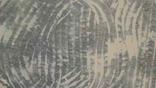 Vast expanse of muddy paddy field with water