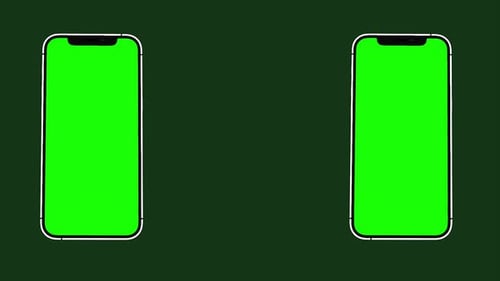 green screen smartphone animation with green background