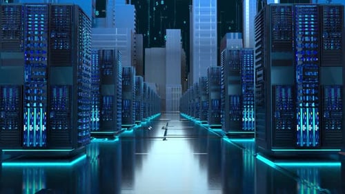 Server Room Powering Cloud Computing and Big Data Analytics