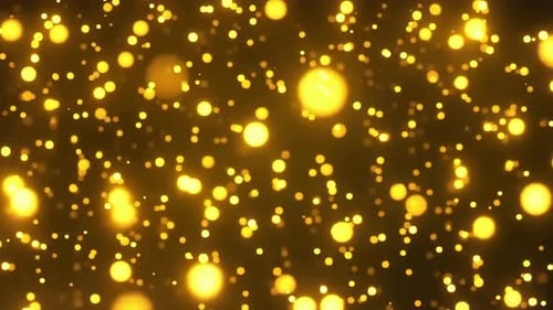 Golden Glowing Bokeh Particles Festive Background Loop