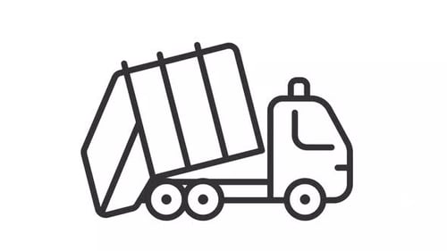 Animated Minimalist Garbage Truck Icon