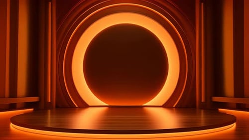 Podium Futuristische Vitrine mit Plattform für Produktausstellungen. Leeres modernes Bühnendisplay