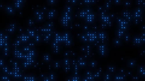 Futuristic Digital Grid Blue Dots Background Loop