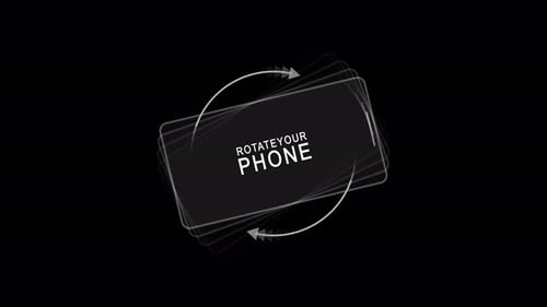 Por favor, gira tu teléfono, gira tu teléfono inteligente y gira la pantalla del dispositivo, letrero plegable, rotación del teléfono