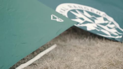 Slow motion cinematic clip of a tent/camp by Royal Rangers Germany