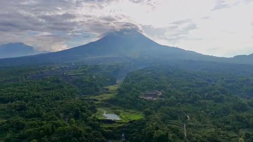 Luftgrün am Hang des Vulkans Mount Merapi, Indonesien