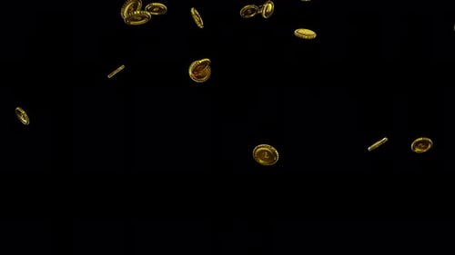 Falling Golden Coins Animation for Wealth and Success