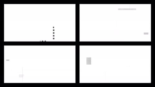Collage-Kollektion: Glitchscreen-Effekt mit vier rechteckigen Rahmen in einer Schleife