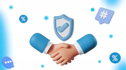 Aperto de mão 3D azul 4K