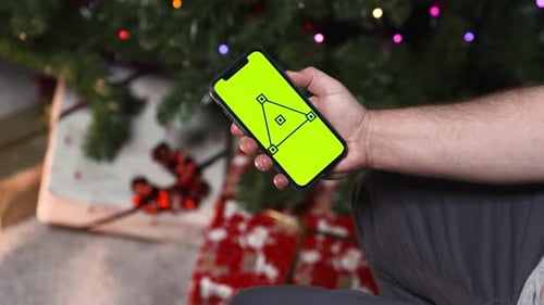 Christmas Background Using Smartphone Green Screen Chroma Key