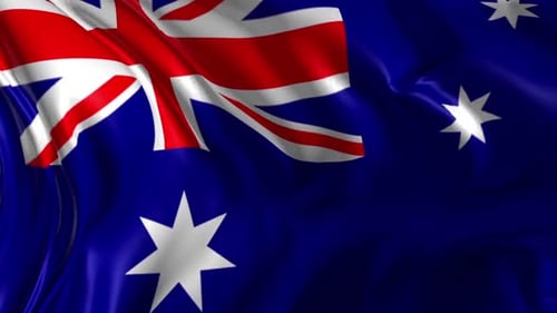 Australian Flag Waving Seamless Loop Animation