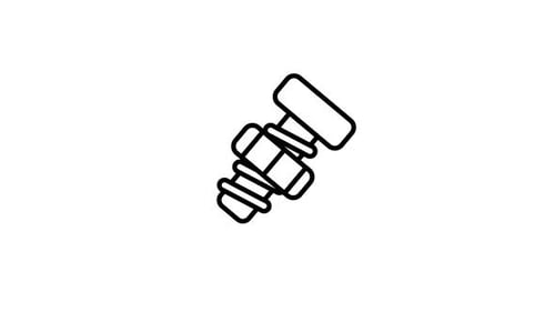 Minimalist Animated Bolt and Nut Icon Loop