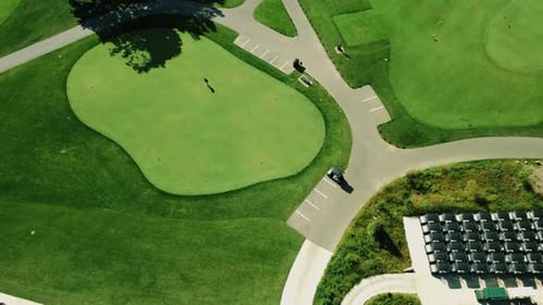 Aerial Shot Of Person Playing Golf In Private Club, Northbrook , Illinois, Chicago