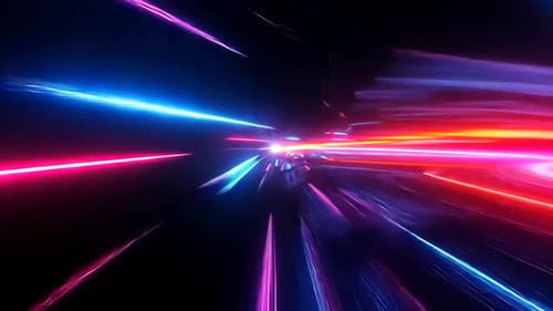 Tunnel de vitesse abstrait au néon