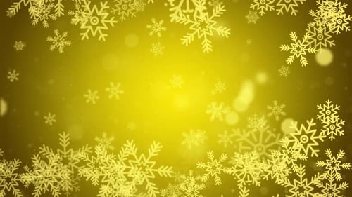 Festive Golden Snowflakes Loop Background