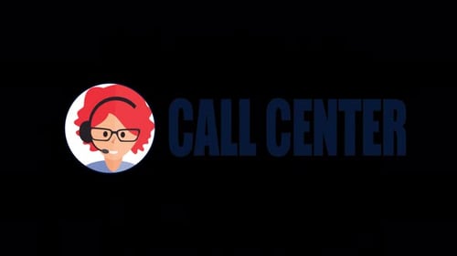Airlines Call Center Talking Girl On Alpha Channel 4K