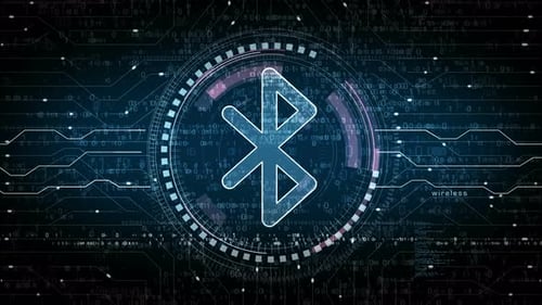 Bluetooth mobile device connection symbol loop digital concept