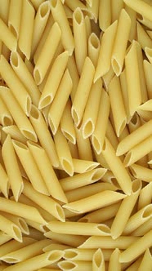 Close Up of Raw Fresh Pasta Rotate in Circle Traditional Italian Cuisine