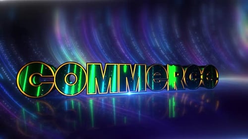 Colorful Glowing 3D Text Title with Dynamic Light Trails