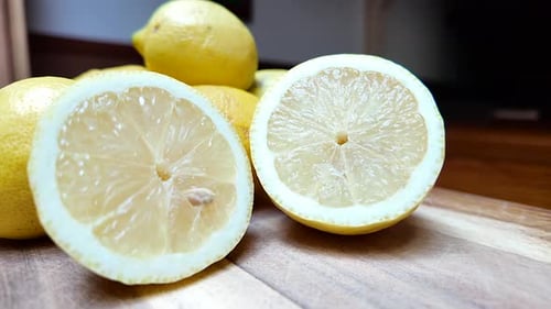 Citrus close-up, yellow, ripe lemons