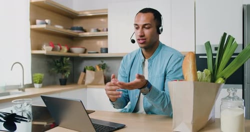 Young Adult on Video Call at Home