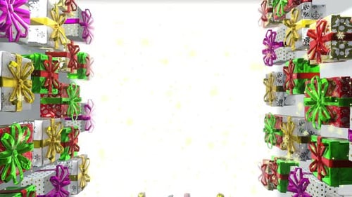 Colorful Christmas Presents Animated Border Frame