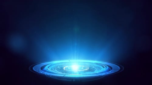 Futuristic Blue Hologram Portal Stage Intro Reveal