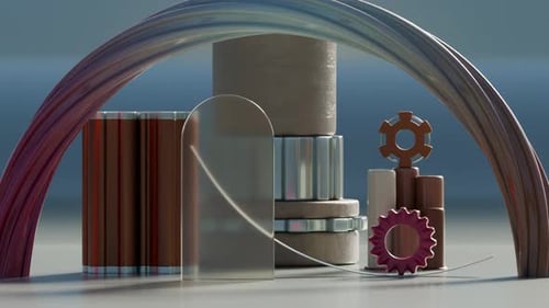 Fondo geométrico de bucle de renderizado 3D