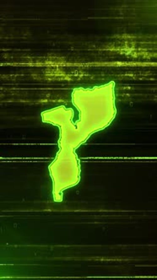 Carte numérique futuriste des problèmes du Mozambique - Vidéo verticale