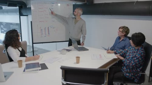 Business Team Collaborating in Meeting Room