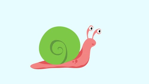 Garden Snail Crawling 2D Animation 4K