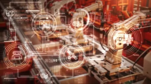 Automatisierung und Fernsteuerung zur Verwaltung von Industrierobotern in einer Fabrik