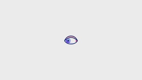 Animated Flat Design Blinking Eye Icon