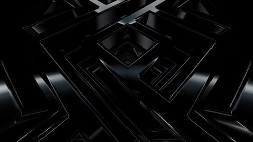 Seamless Loop of Dark Abstract Geometric 3D Tunnel