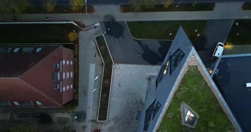 Drone shot of a abstract building Intressting architecture