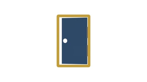 Door symbol icon animation video