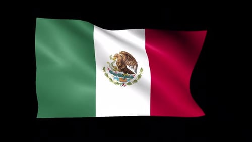 Realistic Waving Mexican Flag Loop Animation