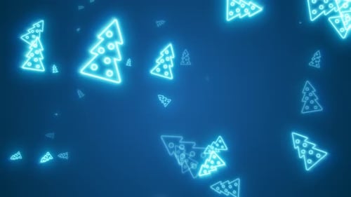 Christmas festive bright New Year background from fir trees glowing winter beautiful falling flying