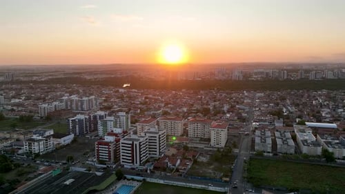 Sunset Skyline At Aracaju In Sergipe Brazil.