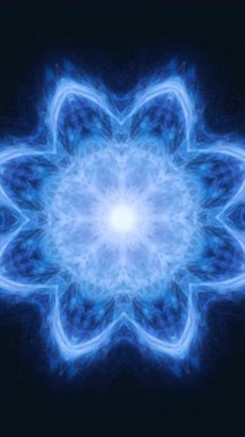 Fluid Blue Abstract Mandala Pattern Motion Background