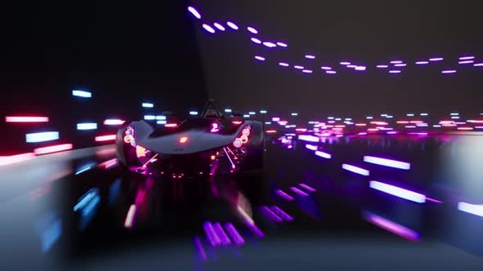 Screen of Car Racing Game with Sportscar Driving Fast Through ...