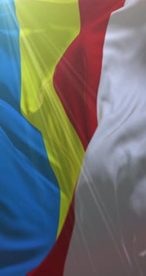 Waving Vertical Flag Animation: Romania or Chad