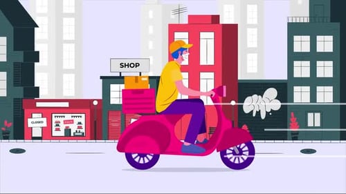 Scooter Delivery Animation