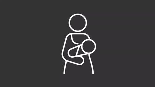 Motherhood white line animation