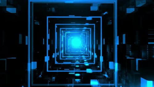 Futuristic Pulsating Light Tunnel