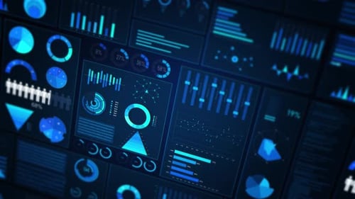 Futuristic Digital Data HUD Interface Display