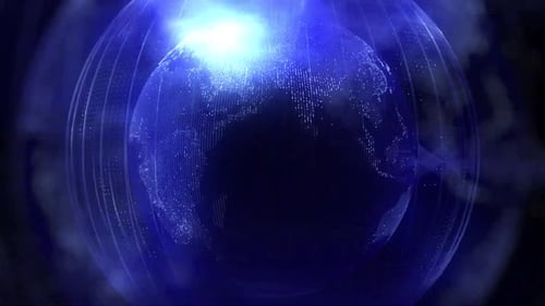 Abstract Blue Passing Lights Animation