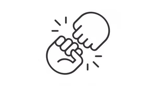 Minimalist Hands Clasping Line Art Animation for Connection